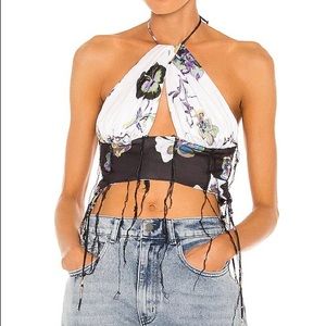 DANIELLE GUIZO Floral Distressed Floral Top